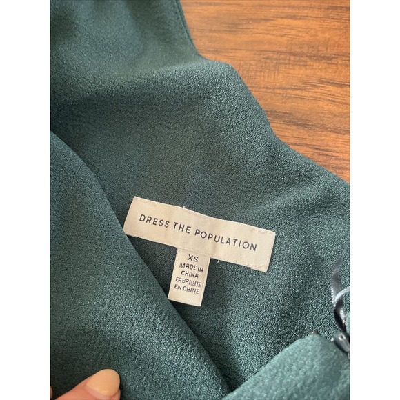 DRESS THE POPULATION Tiffany One-Shoulder Midi Dress Pine Green Size XS $148 - Picture 6 of 7